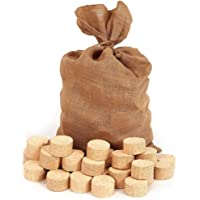 Los mejores  - Floranica® Briqueta comprimida en Bolsa de Yute | briquetas de Madera | Redondas-sin Hueco | Ideal para Estufas…